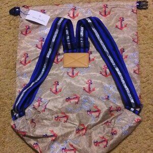 Vera Bradley Backpack Beach Sack - NWT - 15" X 20" Anchor Theme